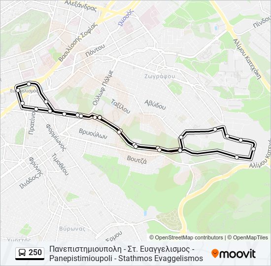 250 bus Line Map