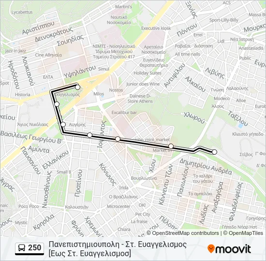 250 Bus Line Map