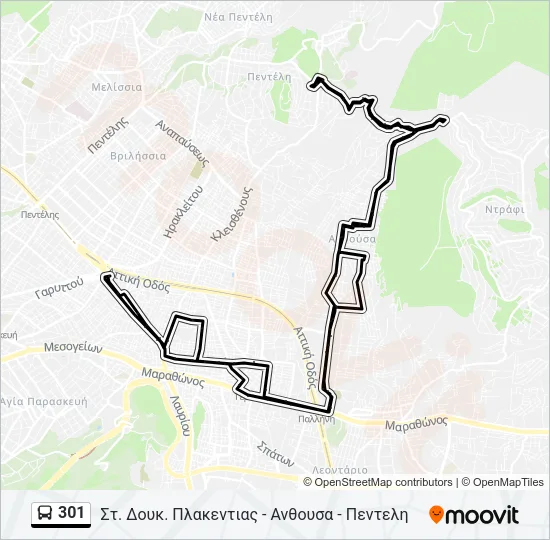 301 Bus Line Map