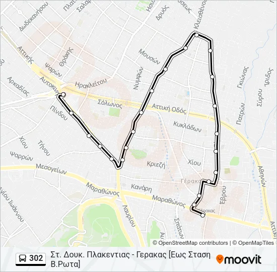 302 Bus Line Map