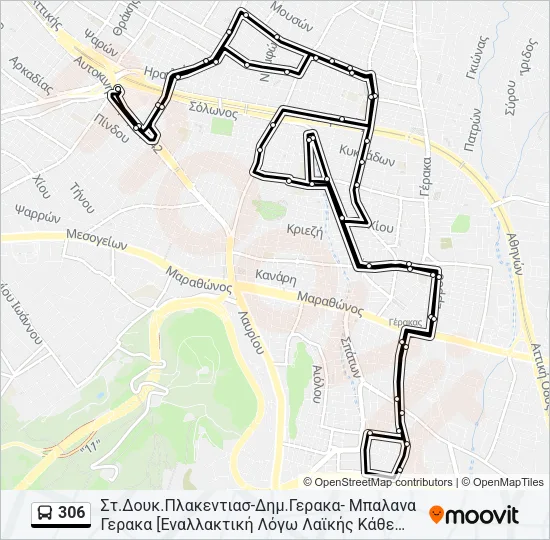 306 Bus Line Map