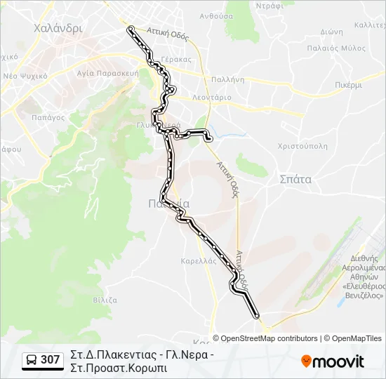 307 Bus Line Map