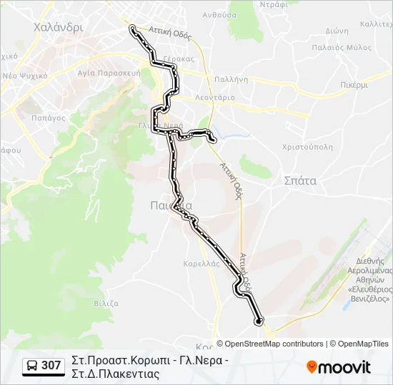 307 Bus Line Map