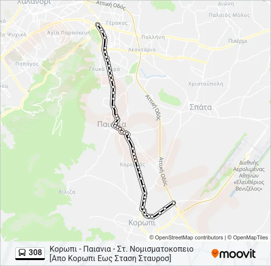 308 Bus Line Map