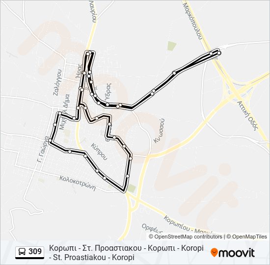 309 bus Line Map