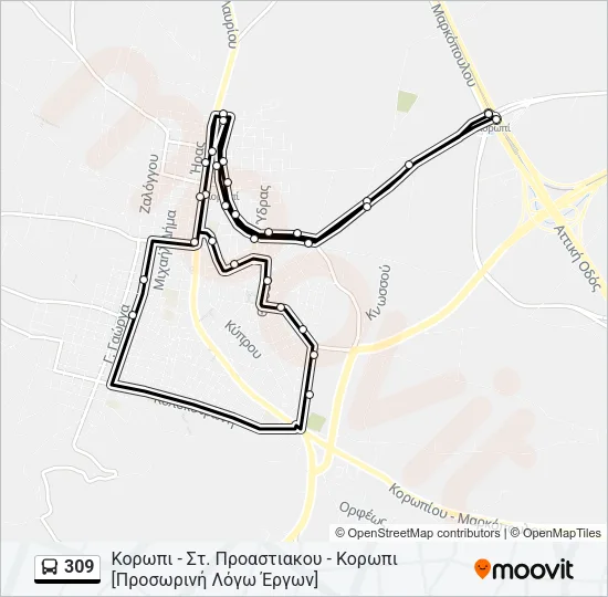 309 Bus Line Map