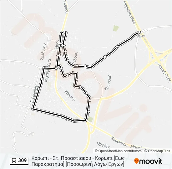 309 Bus Line Map