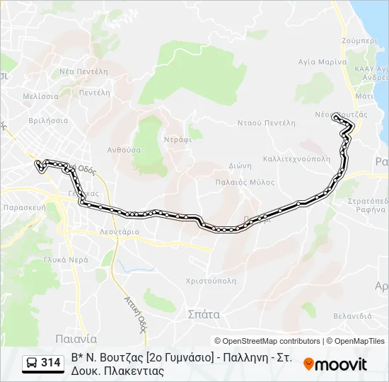 314 Bus Line Map