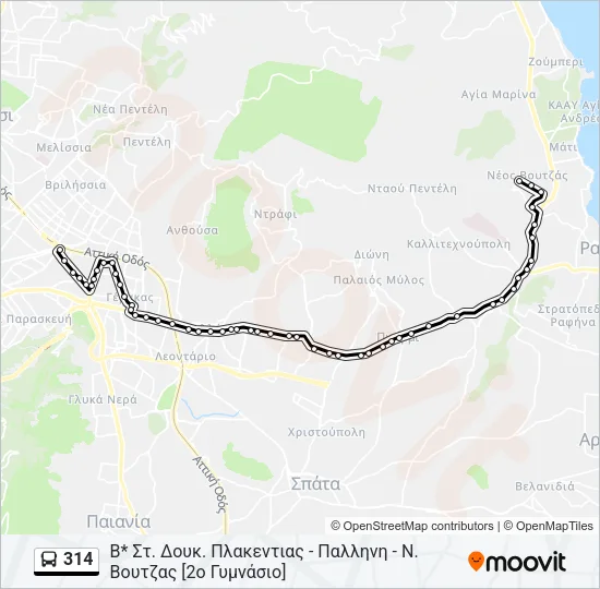 314 Bus Line Map