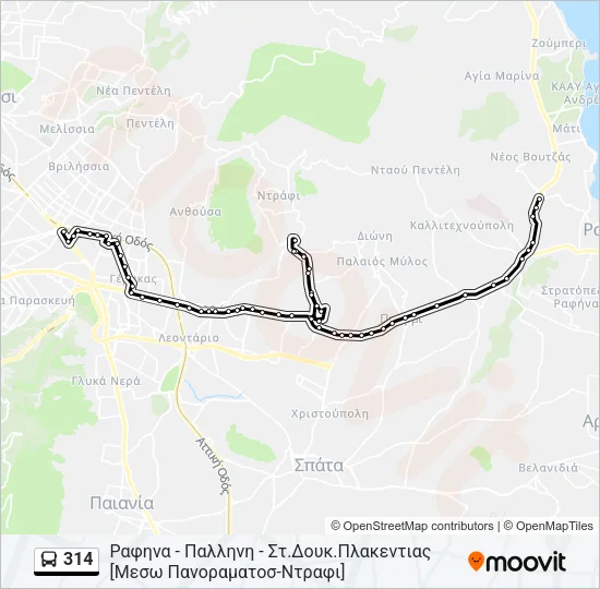 314 Bus Line Map