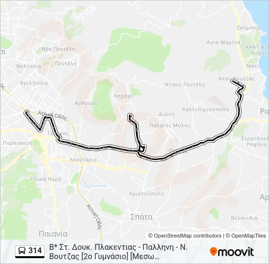 314 Bus Line Map