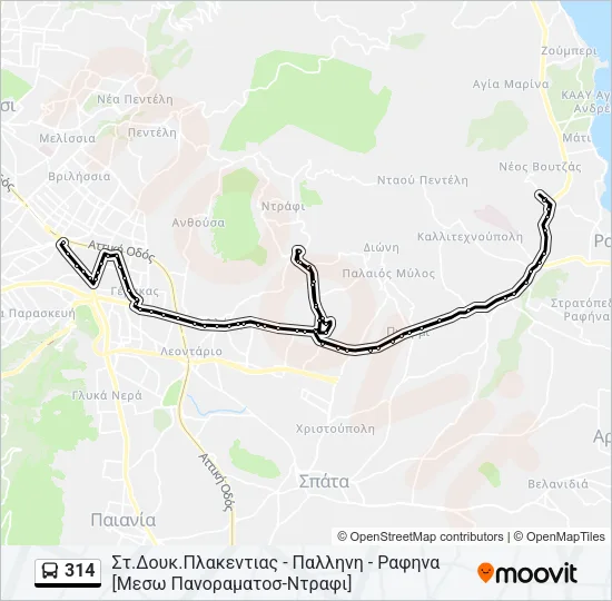 314 Bus Line Map