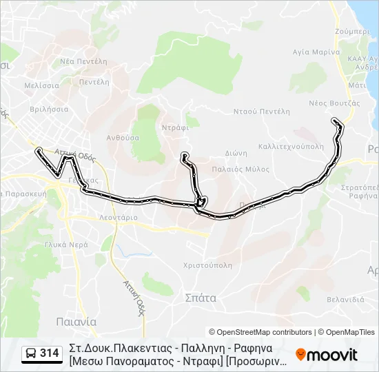 314 Bus Line Map