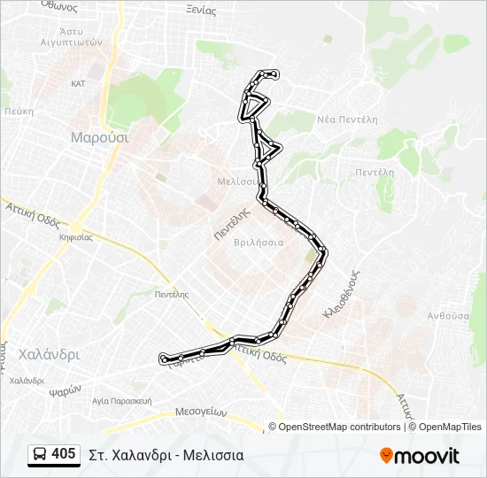 405 Bus Line Map