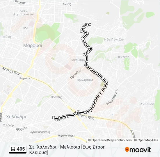 405 Bus Line Map