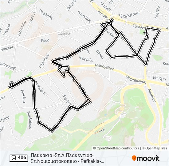 406 bus Line Map