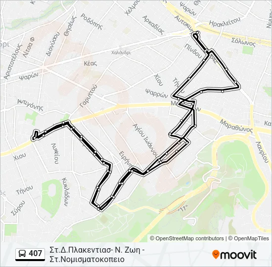 407 Bus Line Map