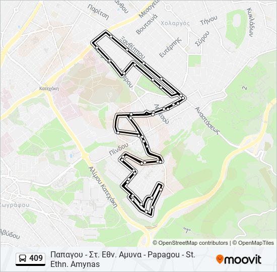 409 bus Line Map