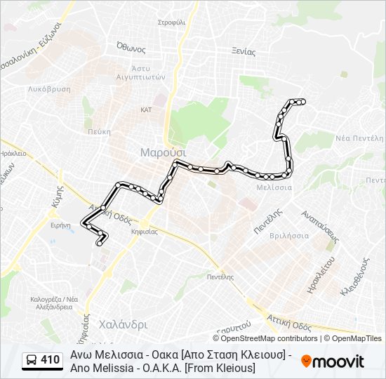 410 bus Line Map