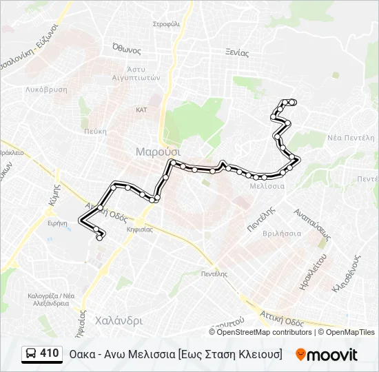 410 Bus Line Map