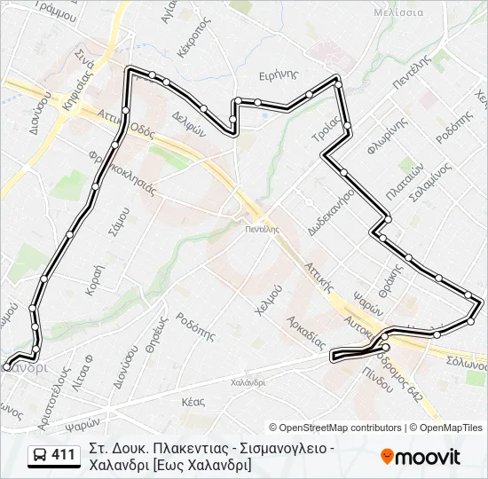 411 Bus Line Map