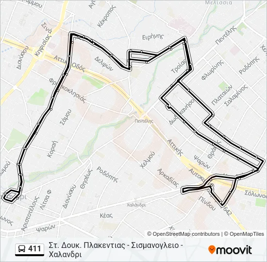 411 Bus Line Map