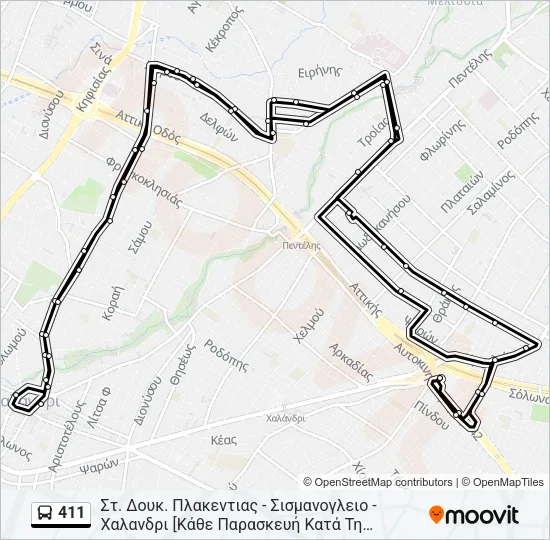 411 Bus Line Map
