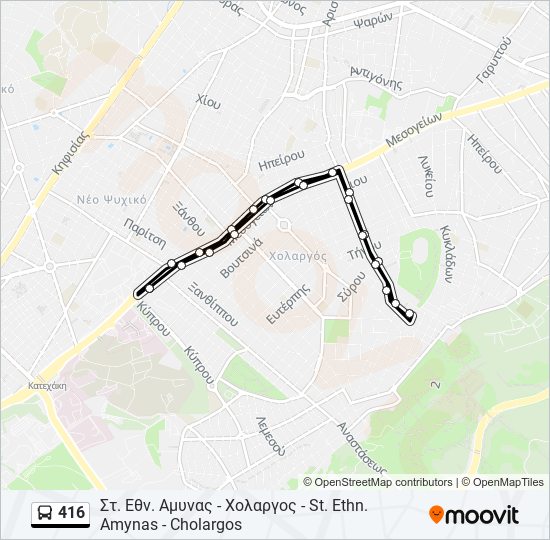 416 bus Line Map