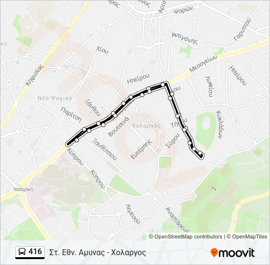 416 Bus Line Map