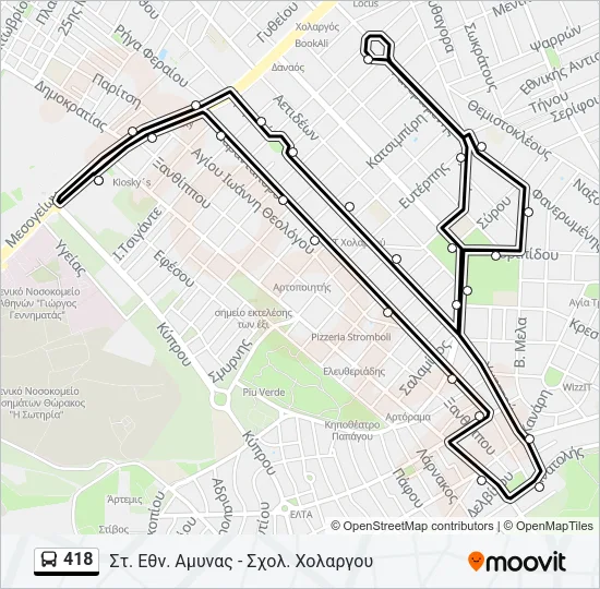 418 Bus Line Map