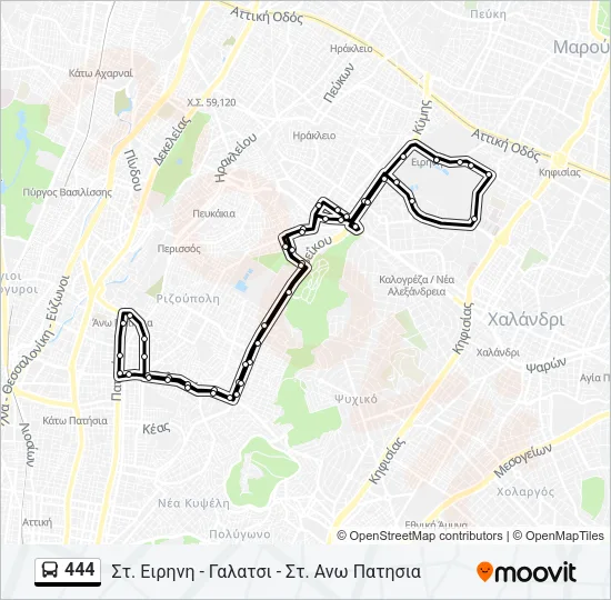 444 Bus Line Map