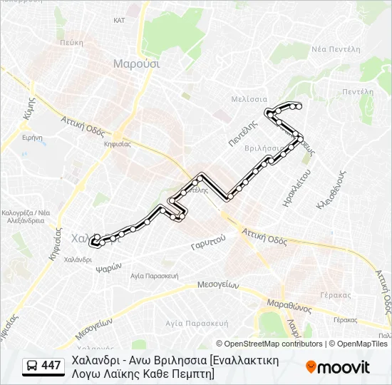 447 Bus Line Map