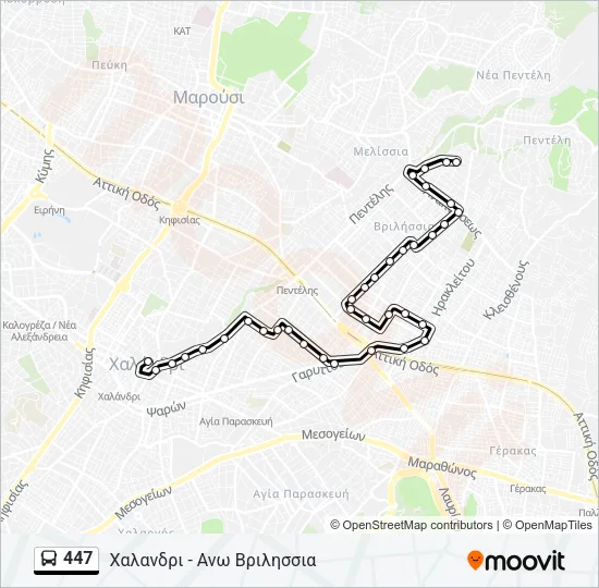 447 Bus Line Map