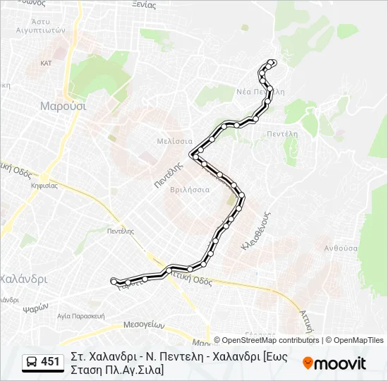 451 Bus Line Map