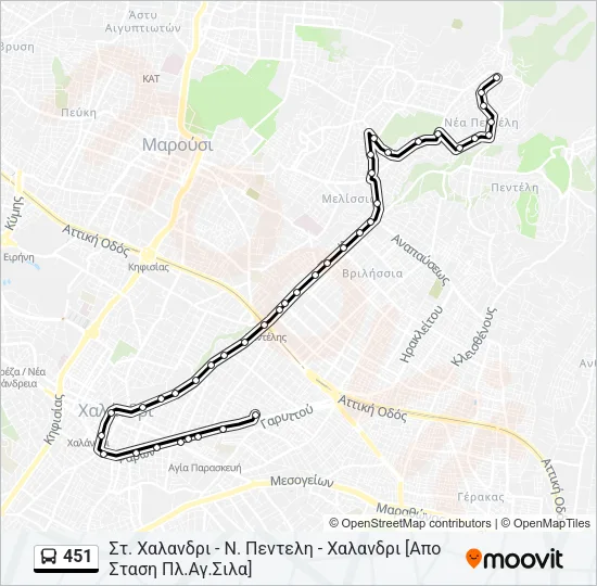 451 Bus Line Map