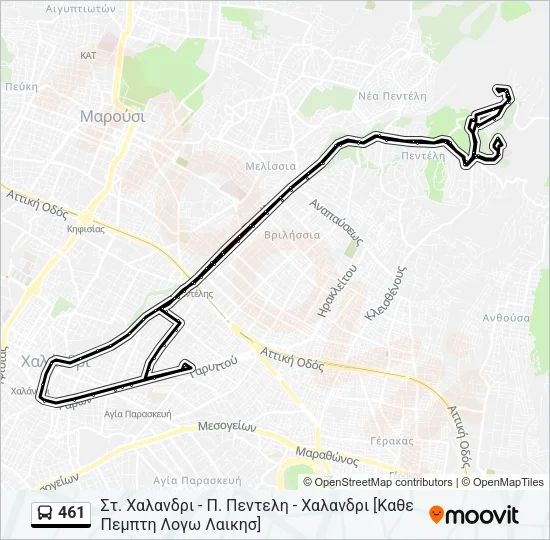 461 Bus Line Map