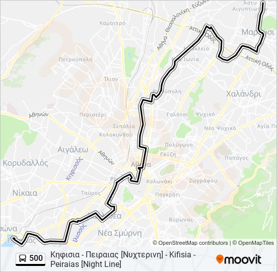 500 bus Line Map