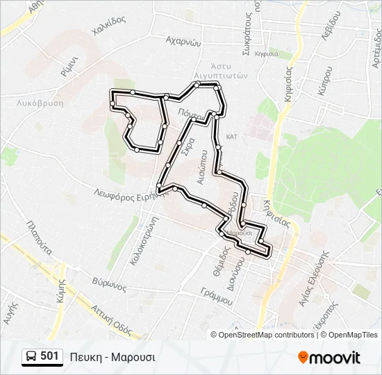 501 Bus Line Map