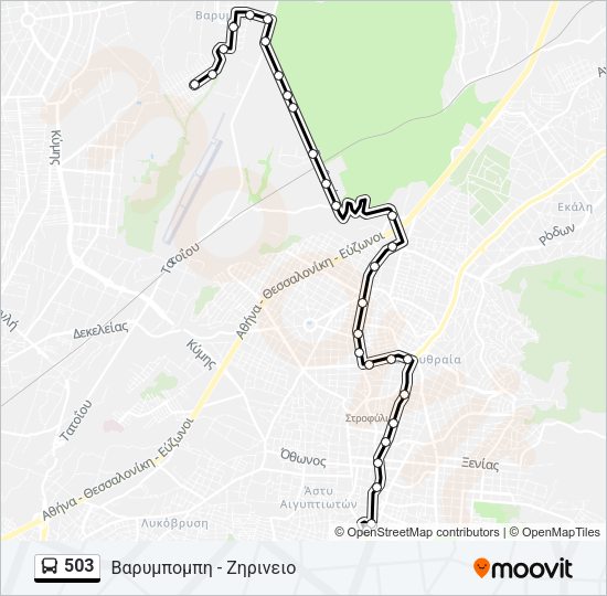Χάρτης Γραμμής 503 λεωφορείο