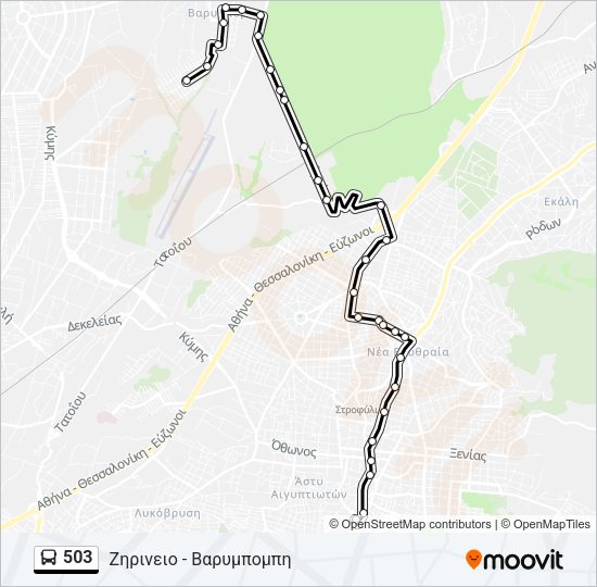 Χάρτης Γραμμής 503 λεωφορείο