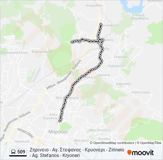 509 bus Line Map