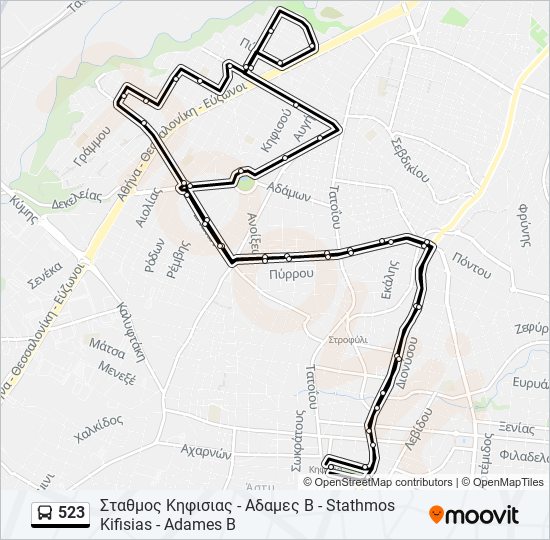 523 bus Line Map