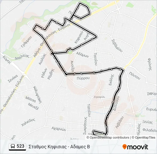 523 Bus Line Map
