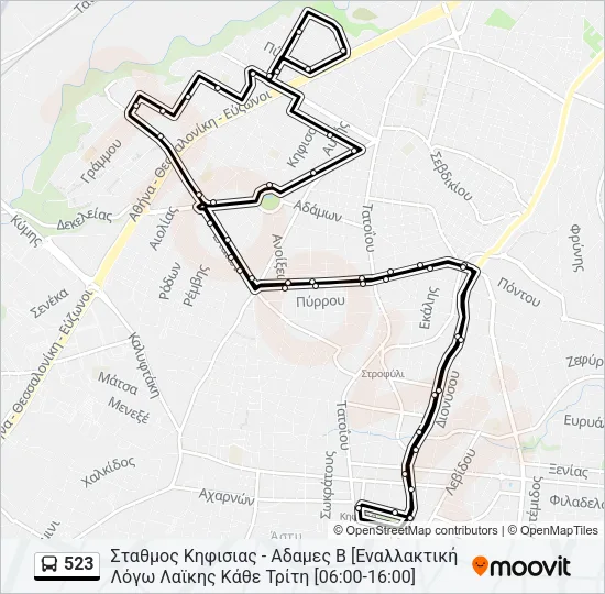 523 Bus Line Map