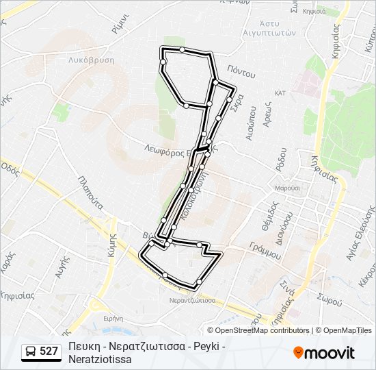 527 bus Line Map