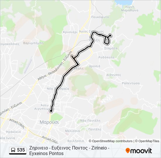 535 bus Line Map