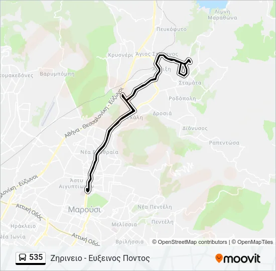 535 Bus Line Map