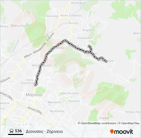 536 Bus Line Map