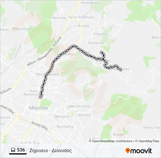 536 Bus Line Map