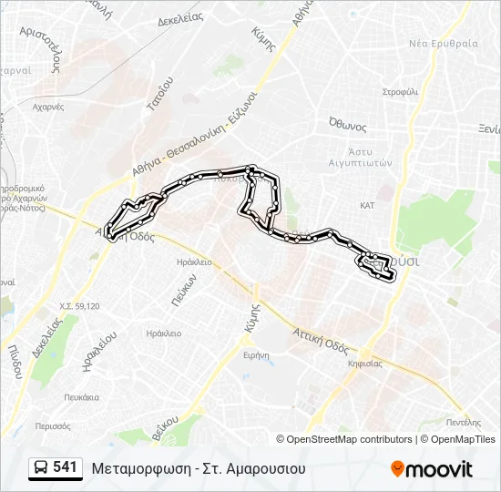 541 Bus Line Map